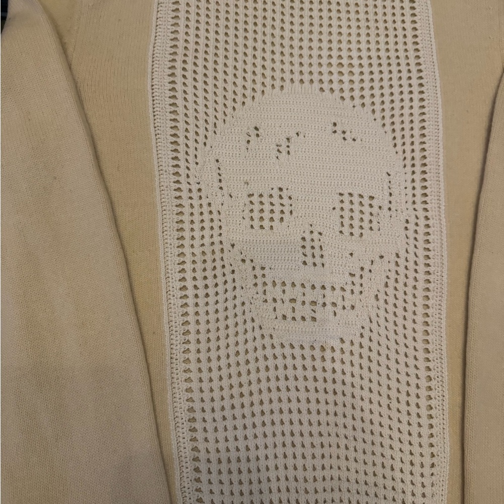 Authenticated Alexander McQueen Beige Crewneck Sweater with Skull Design - Picture 3 of 6